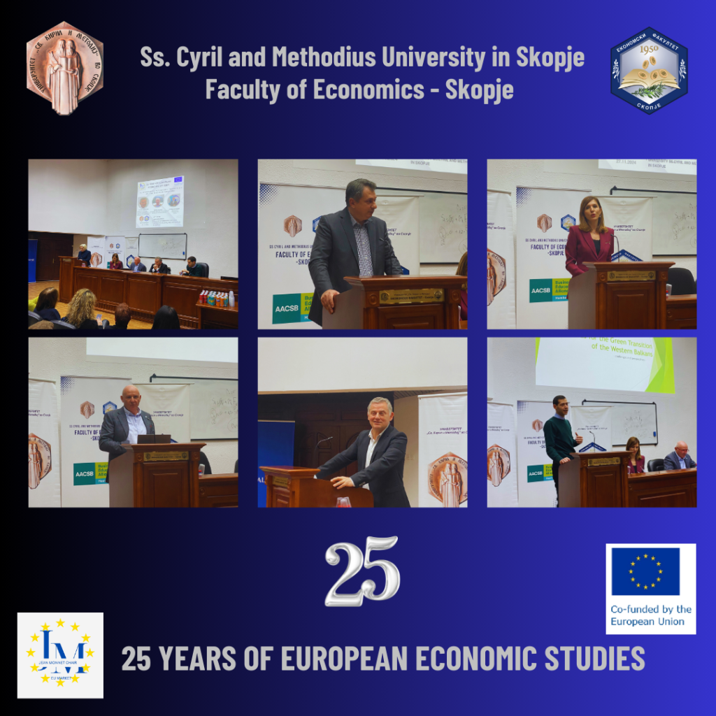 Celebration of the 25th Anniversary of the Postgraduate Studies in European Economic Studies at the Faculty of Economics – Skopje, Ss. Cyril and Methodius University in Skopje